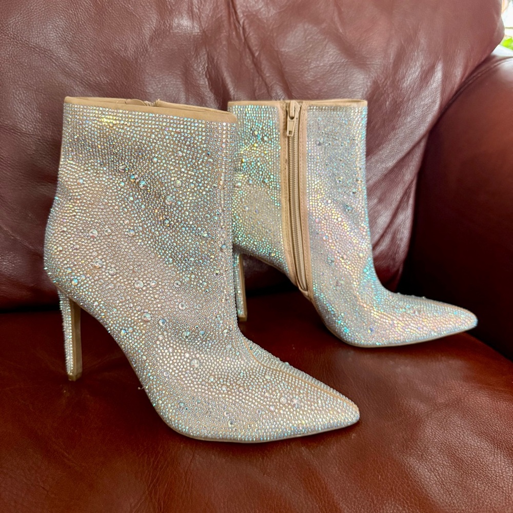 INC International Concepts Sparkling Rhinestone Heeled Boots - Picture 3 of 13